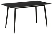 Τραπέζι Gustas 278-000008 140x80x75cm Marble Effect Black Πέτρα,Μέταλλο