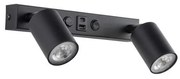 Απλίκα Φωτιστικό Τοίχου 2xGU10 Σποτ Reading Light USB Top TK Lighting 10277 Μαύρο