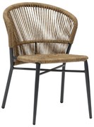 Καρέκλα LYNN C6267.01 Αλουμινίου Ανθρακί με P.E. Rattan Φυσικό 57x61x79Υ εκ. 57x61x79 εκ.