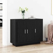 vidaXL Πλαϊνό γραφείο Μαύρο 92 x 35 x 75 εκ Επεξεργασμένο ξύλο