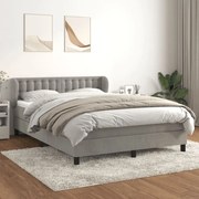 ΚΡΕΒΑΤΙ BOXSPRING ΜΕ ΣΤΡΩΜΑ ΑΝΟΙΧΤΟ ΓΚΡΙ 140X190 ΕΚ. ΒΕΛΟΥΔΙΝΟ 3127727