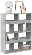 vidaXL Βιβλιοθήκη Γκρι Σκυροδέματος 100x33x125,5 εκ. Επεξεργ. Ξύλο