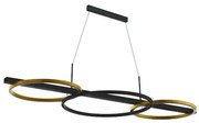 Φωτιστικό Κρεμαστό L96,5xH150cm Μαύρο-Χρυσαφί LED 3000K 1800lm Ρυθμιζόμενο Eglo Lanacera 390087