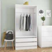 Ντουλάπα Λευκή 100 x 50 x 200 εκ. από Επεξ. Ξύλο 800603
