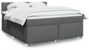 vidaXL Κρεβάτι Boxspring με Στρώμα Σκούρο Γκρι 180x200 εκ Υφασμάτιν