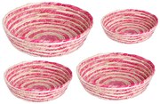 Σετ 3 Καλάθια Ροζ 35x12cm,  31x9cm &amp; 24x6cm Etoile DF-595A