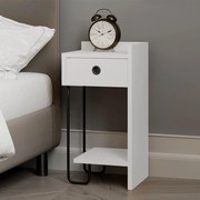 Κομοδίνο Sirius Megapap δεξί χρώμα λευκό 32x30x61εκ.