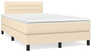 ΚΡΕΒΑΤΙ BOXSPRING ΜΕ ΣΤΡΩΜΑ ΚΡΕΜ 120X190 ΕΚ. ΥΦΑΣΜΑΤΙΝΟ 3269735