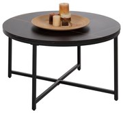 Τραπεζάκι σαλονιού C9420.03 Μελαμίνη Μαύρο Μάρμαρο και Μαύρη Μεταλλική Βάση Φ80x48,5Yεκ. 80x80x48.5 εκ.