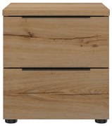 Lucian κομοδίνο με δύο συρτάρια 40x36x43εκ. Helvezia Oak