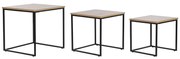 Σετ με 3 τραπέζια DKD Home Decor Μαύρο Μέταλλο 45 x 45 x 45 cm Ξύλο MDF