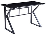 ΓΡΑΦΕΙΟ 120X60X75εκ.ΜΑΥΡΟ MDF/ΜΑΥΡΟ ΜΕΤΑΛΛΙΚΟ