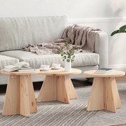 vidaXL Τραπεζάκι σαλονιού 3 pcs Φυσικό Συμπαγές ξύλο πεύκου