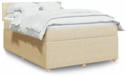 Κρεβάτι Boxspring με Στρώμα Κρεμ 140x190 εκ. Υφασμάτινο - Κρεμ