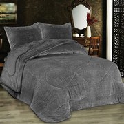 Κουβερτοπάπλωμα 1950 Popcorn Fleece Grey-Black DimCol Μονό 160x220cm Πολυέστερ
