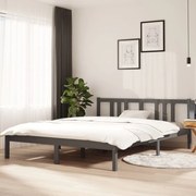 Πλαίσιο Κρεβατιού Γκρι 150 x 200 εκ. Μασίφ Ξύλο King Size 814891