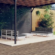 vidaXL Σαλόνι Κήπου Σετ 7 Τεμ. Ανθρακί από Ξύλο Πεύκου με Μαξιλάρια