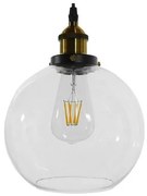 Κρεμαστό Φωτιστικό Οροφής Γυάλινο Φ18 GloboStar COLLINS 01170-1170-Διάφανο 01170