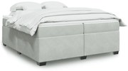 vidaXL Κρεβάτι Boxspring με Στρώμα Ανοιχτό Γκρι 200x200 εκ. Βελούδινο