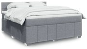 vidaXL Κρεβάτι Boxspring με Στρώμα Ανοιχτό Γκρι 180x200 εκ. Υφασμάτινο