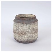 Κασπώ Τσιμεντένιο Γκρι &amp; Μπεζ 18x18x19cm 752-18058 Estheti-752-18058-Γκρι 752-18058