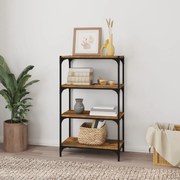 vidaXL Βιβλιοθήκη Καπνιστή Δρυς 60 x 33 x 100 εκ. Επεξ. Ξύλο &amp; Ατσάλι