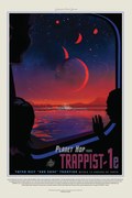 Αναπαραγωγή Trappist 1E (Planet & Moon Poster) - Space Series (NASA)