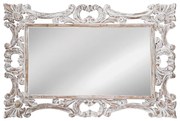 Artekko Mirroki Ξύλινος Λευκός Πατίνα Σκαλιστός Καθρέπτης Τοίχου (100x70)cm Artekko 667-4033