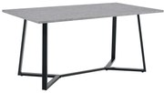 Τραπέζι Τραπεζαρίας ArteLibre DUNSMERE Γκρι Μάρμαρο/Μαύρο Μέταλλο/Μοριοσανίδα 160x90x75cm