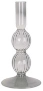 Κηροπήγιο Swirl Bubbles PT3727BK Φ9x25cm Black Present Time Glass