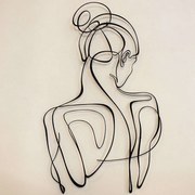 Διακοσμητικό Τοίχου Woman Silhouette 507ATP1142 48x87cm Black Wallity Steel