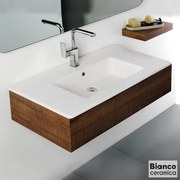 Νιπτήρας Πορσελάνης Flat 91,5x46,5 (1 οπή) Bianco Ceramica White 36090-300