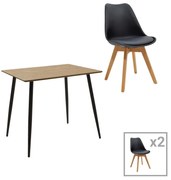 Intrahome Τραπεζαρία Gaston-Cuba Intrahome σετ 3τεμ pp-mdf σε μαύρη-sonoma απόχρωση 70x70x75εκ | SKU: INTRAPA-311112124