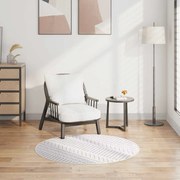 vidaXL Χαλί Πλενόμενο Αντιολισθητικό Μαύρο / Λευκό Ø 120 εκ.