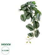 GloboStar® Artificial Garden HANGING ALOCASIA 20601 Τεχνητό Διακοσμητικό Κρεμαστό Φυτό Αλοκάσια Μ28 x Π27 x Υ50cm