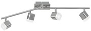 Σποτ Ράγα Τετράφωτη 78cm Nickel Matt LED 4x3,5w 3000K 4x400lm Trio Lighting Roubaix R82154107