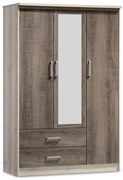 Ντουλάπα ρούχων τρίφυλλη OLYMPUS pakoworld χρώμα castillo-toro 120x57x183εκ