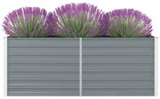 vidaXL Ζαρντινιέρα Ψηλή Γκρι 160 x 80 x 45 εκ. Γαλβανισμένος Χάλυβας