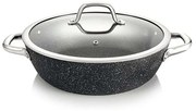 Πλακερό Με Γυάλινο Καπάκι President Stone 780356 Φ28cm Anthracite Tescoma 28cm
