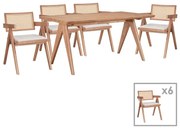 Τραπεζαρία Winslow Ι σετ 7τεμ ξύλο rubberwood ανοιχτό καρυδί 160x85x75εκ 160x85x75 εκ.