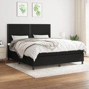 Κρεβάτι Boxspring με Στρώμα Μαύρο 160x200 εκ. Υφασμάτινο