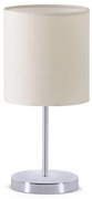 GLOSSY 204-0077 Μοντέρνο Eπιτραπέζιο Φωτιστικό Μονόφωτο 1 x E27 IP20 Ασημί Μέταλλο με Μπεζ Ύφασμα-Μ15 x Π15 x Υ39cm Globostar-20 204-0077