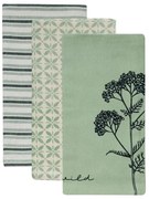 Πετσέτες Κουζίνας Fazzy 256 (Σετ 3τμχ) Green Kentia 40x60cm 100% Βαμβάκι