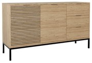 Μπουφές Leodrif pakoworld μελαμίνης oak-μαύρο 140x40x80εκ