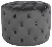 Σκαμπό KASSIE τύπου CHESTERFIELD Βελούδο Γκρί Φ60x43Υ εκ. 60x60x43 εκ.