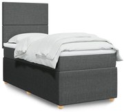 ΚΡΕΒΑΤΙ BOXSPRING ΜΕ ΣΤΡΩΜΑ ΣΚΟΥΡΟ ΓΚΡΙ 90X200 ΕΚ. ΥΦΑΣΜΑΤΙΝΟ 3294233