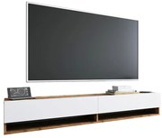 Έπιπλο τηλεόρασης επιτοίχιο Handra pakoworld λευκό-oak 180x31,5x29,5εκ