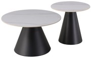 ΤΡΑΠΕΖΙΑ ΣΑΛΟΝΙΟΥ RIDGE HM18266.01 ΚΕΡΑΜΙΚΑ TOP ΜΕ ΟΨΗ ΛΕΥΚΟΥ ΜΑΡΜΑΡΟΥ Φ50εκ &amp; Φ70εκ