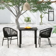 vidaXL Σετ Τραπεζαρίας Κήπου 3 Τεμαχίων Μαύρο