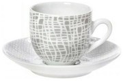 Φλυτζάνι Καφέ Με Πιατάκι Fashion 25.638.17 100ml White-Grey Cryspo Trio Πορσελάνη